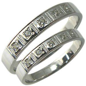 ペアリング 彫金 ダイヤモンド K10 マリッジリング 結婚指輪 安い