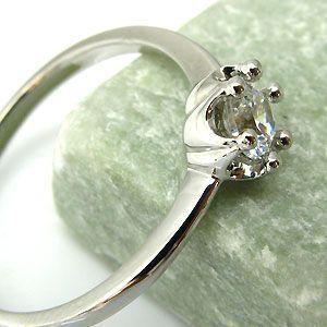 10金 一粒 ダイヤモンド リング 婚約指輪 安い シンプル 王冠