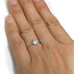 18金 ロイヤルブルームーンストーン リング 一粒 シンプル 王冠 指輪