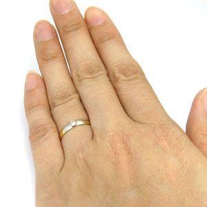 結婚指輪 安い プラチナ 18金 ダイヤモンド マリッジ コンビ リング