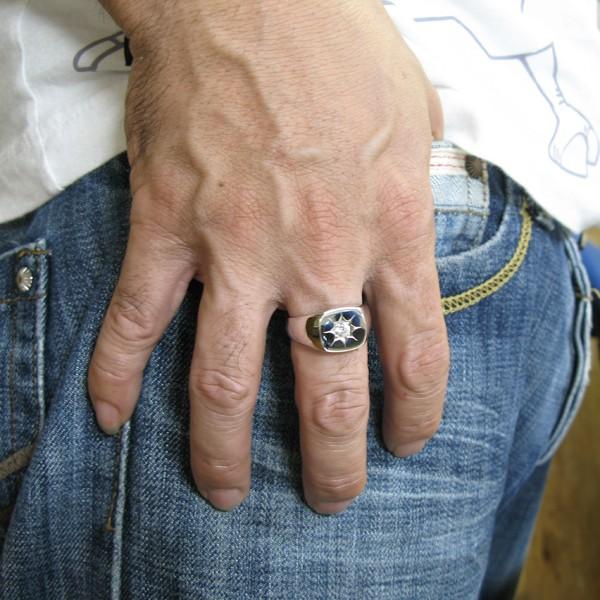 指輪 メンズ シルバー 印台 メンズリング SV925 キュービック