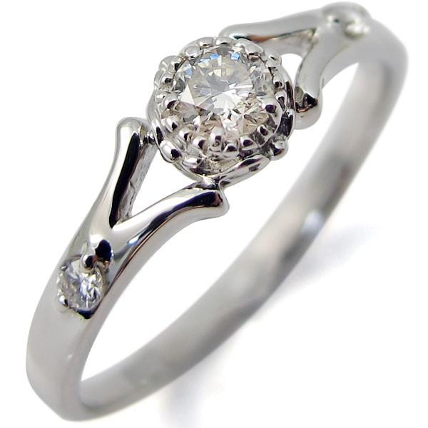 婚約指輪 安い 18金 エンゲージリング ダイヤモンド 指輪｜plejour