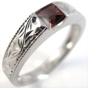 ハワイアンジュエリー メンズリング 18金 ロードライトガーネットリング