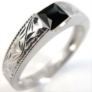 即購入可★ ハワイアンジュエリー メンズリング k10ゴールド ブラックスピネルリング 【UO7284628272】(26204円)