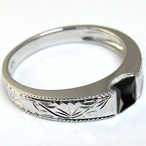 即購入可★ ハワイアンジュエリー メンズリング k10ゴールド ブラックスピネルリング 【UO7284628272】(26204円)