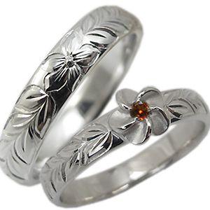 結婚指輪 マリッジリング k18 ハワイアンジュエリー ガーネット リング