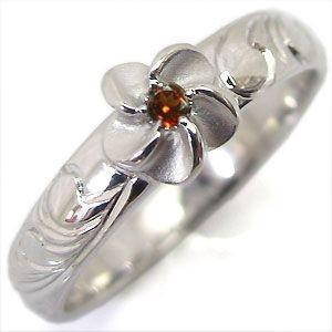 ガーネットリング ハワイアンジュエリー リング K18ゴールドリング ピンキーリング