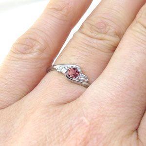 エンゲージリング プラチナ ピンクトルマリン 婚約指輪 安い 大粒 指輪 