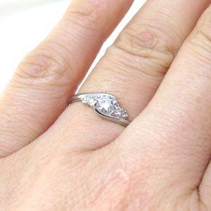 指輪 レディース K10 リング 天然ダイヤモンド 一粒リングの画像