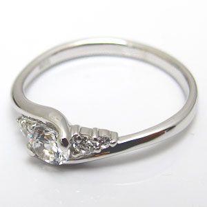 指輪 レディース K10 リング 天然ダイヤモンド 一粒リングの画像