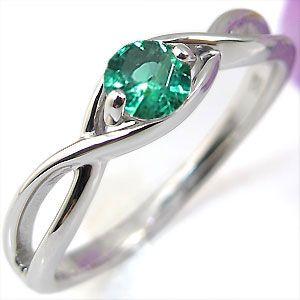 エメラルド エンゲージリング K10 婚約指輪 大粒 指輪の画像