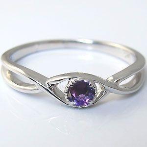 K10 指輪 一粒 シンプル アメジスト リング_4