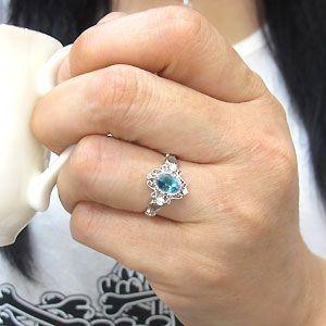 リング アンティーク 一粒 ブルートパーズ K10 指輪