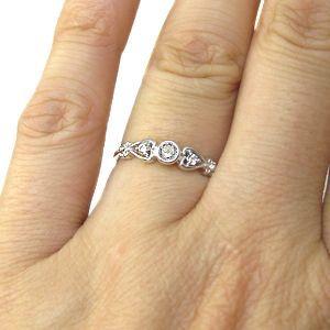 プラチナ エンゲージリング ハート 婚約指輪 安い ダイアモンド クリスマス ポイント消化_2