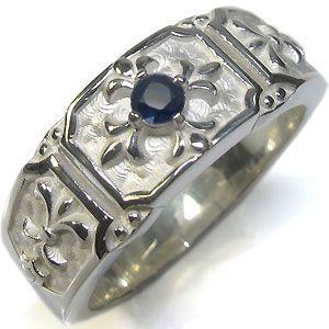 メンズ リング サファイア リング クロス シルバー 指輪