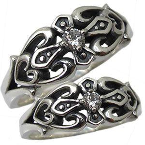 マリッジリング ペアリング シルバー リング ハート 指輪 クロス リング