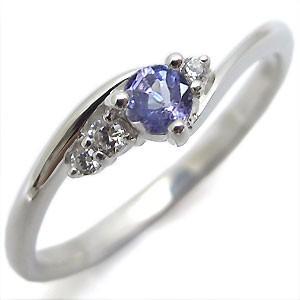 匿名配送 タンザナイト・リング・一粒・シンプル・K18・指輪 【DGJ1219175421】(43856円)