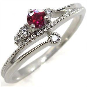 ルビー リング 指輪 一粒 18金 ルビーリングの画像