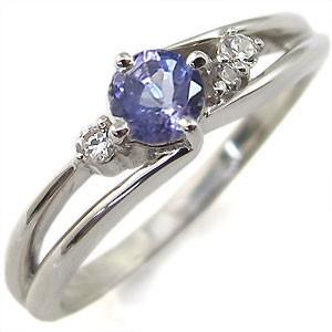 指輪 レディース タンザナイトリング 一粒 シンプル 18金 リング