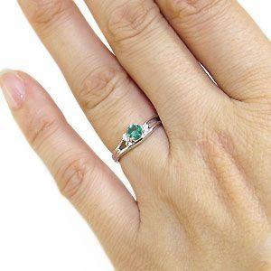 【新品 未使用 日本製】 エメラルド リング 一粒 シンプル K18 指輪 【QGW3290028647】(118349円)