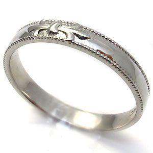 ペアリング K10 リング　百合の紋章　ミル打ち 結婚指輪 安い マリッジリングの画像