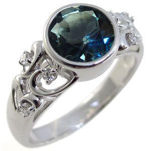 18金 ロンドンブルートパーズリング アンティーク 大粒 リング 指輪