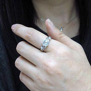指輪 レディース キュービックジルコニア リング 大粒 K10 リングの画像