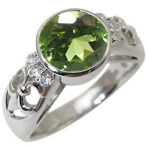 指輪 レディース ペリドットリング K10 大粒 アンティーク リング