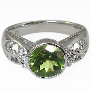 匿名配送 指輪 レディース ペリドットリング K10 大粒 アンティーク リング 【NAN1067050487】(38384円)