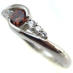 ガーネット 18金 リング 一粒 指輪の画像