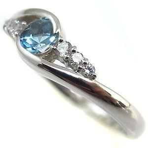 ブルートパーズ 18金 リング 一粒 指輪の画像