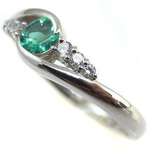エメラルド リング 10金 一粒 指輪の画像