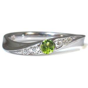 【２点セット】 プラチナ ペリドット リング 一粒 指輪 クリスマス ポイント消化 【1417207797】(50980円)