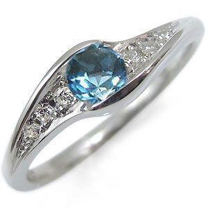 ブルートパーズ リング 10金 指輪 一粒 リング