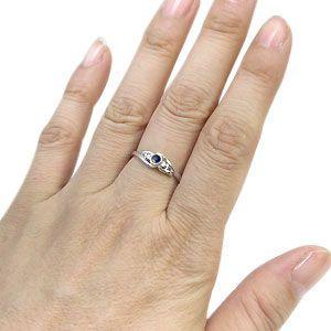 サファイア 指輪 18金 リング 一粒 リングの画像