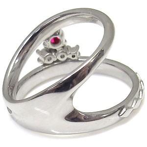 【訳あり・新品】 ルビー リング 10金 2連 指輪 一粒 ピンキーリング ファランジリング 【EI1278265666】(45982円)