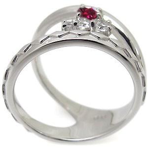 【訳あり・新品】 ルビー リング 10金 2連 指輪 一粒 ピンキーリング ファランジリング 【EI1278265666】(45982円)