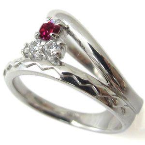 【公式】 ルビー リング 10金 2連 指輪 一粒 ピンキーリング ファランジリング 【G1389408026】(49980円)