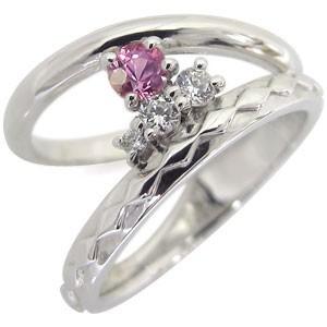プラチナ ピンキーリング ピンクサファイア 指輪 リング 一粒 ファランジリング
