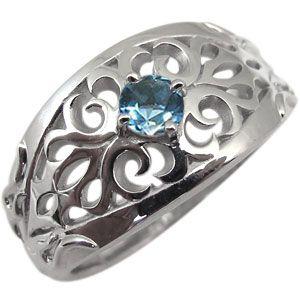 メンズ リング ブルートパーズ メンズリング トライバル 指輪