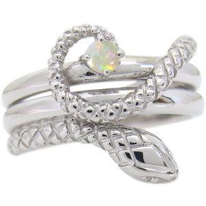 「人气商品」 プラチナ オパール ヘビ 指輪 蛇 リング クリスマス ポイント消化 【3953549178】(142218円)