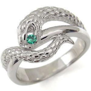 スネーク エメラルド 18金 リング 蛇 リング