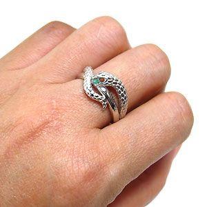 正規品 スネーク エメラルド 18金 リング 蛇 リング 【XUR3804319403】(136850円)