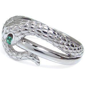 正規品 スネーク エメラルド 18金 リング 蛇 リング 【XUR3804319403】(136850円)