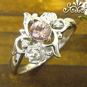K18WG シャンパンガーネット リング 花柄 薔薇 指輪 : PLEJOUR (プレ  