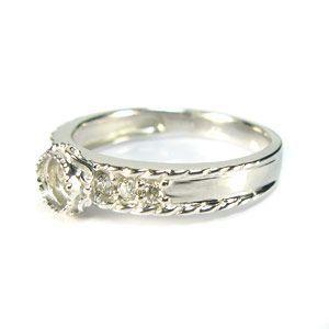 USED プラチナ リング ブルージルコン ダイヤモンド ピンキーリング 指輪 クリスマス ポイント消化 【TM1158446308】(41672円)