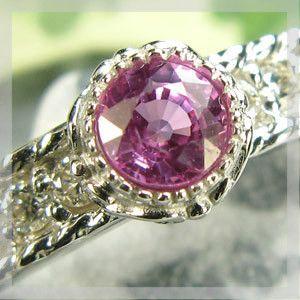 ランキング受賞送料無料 ピンクサファイアリングK10WGダイヤモンド付