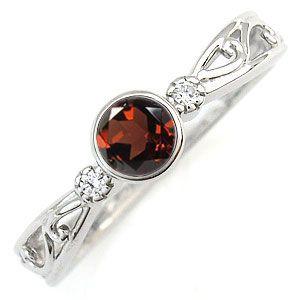 指輪 レディース ガーネット リング 一粒 1月誕生石 18金(49409円)