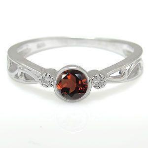 完動品 指輪 レディース ガーネット リング 一粒 1月誕生石 18金 【PET1346588909】(48440円)