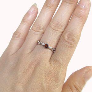 ローボード 指輪 レディース ガーネット リング 一粒 1月誕生石 18金 【Q1373526721】(49409円)